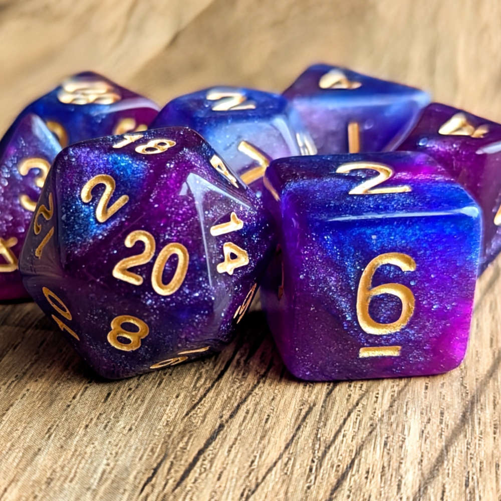 Light Purple Galaxy Dice Set
