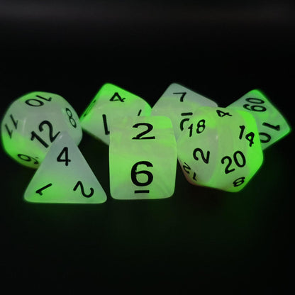 Purple glow in the dark dice