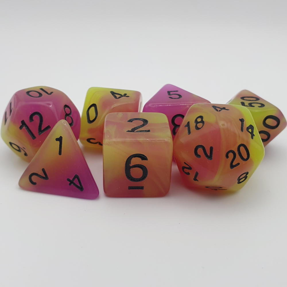 Purple glow in the dark dice