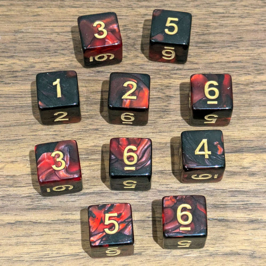 Magma Red D6 Dice Set