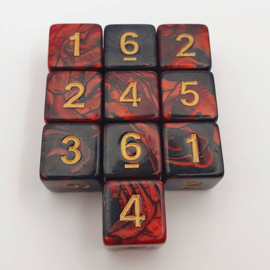 Magma Red D6 Dice Set