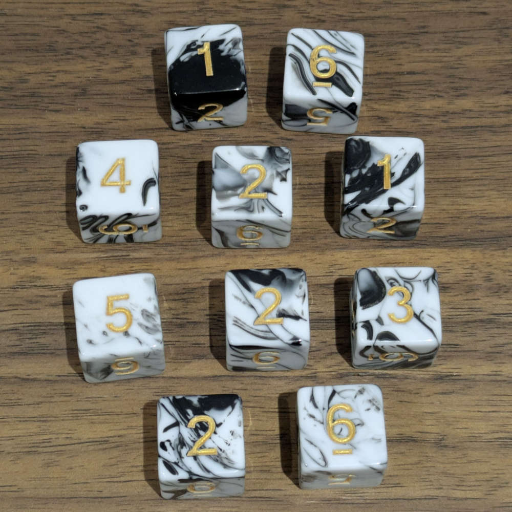 Marble Grey D6 Dice Set