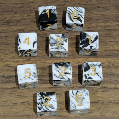 Marble Grey D6 Dice Set