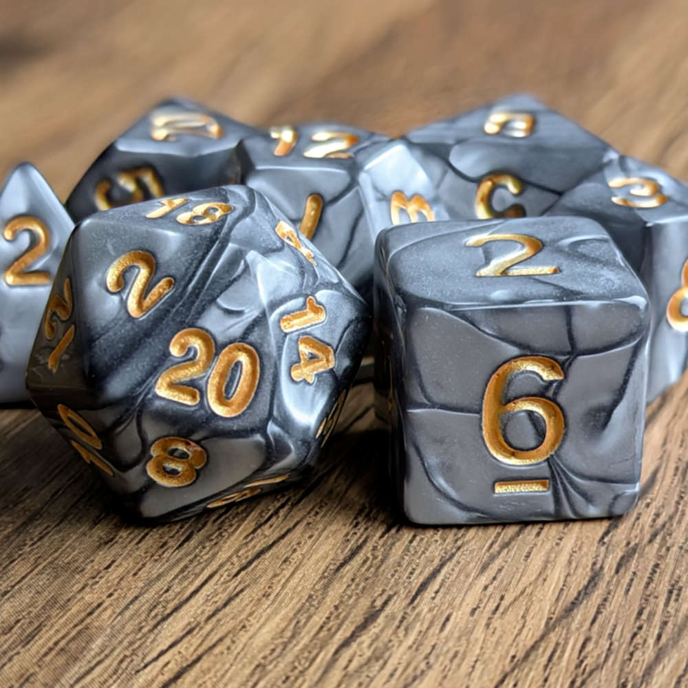 Marbled Grey Dice Set