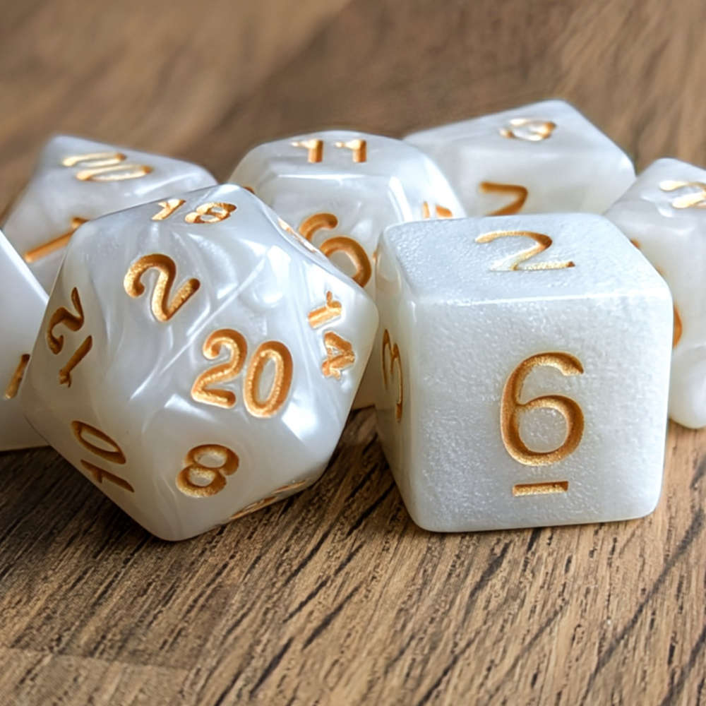 Marbled White Dice Set