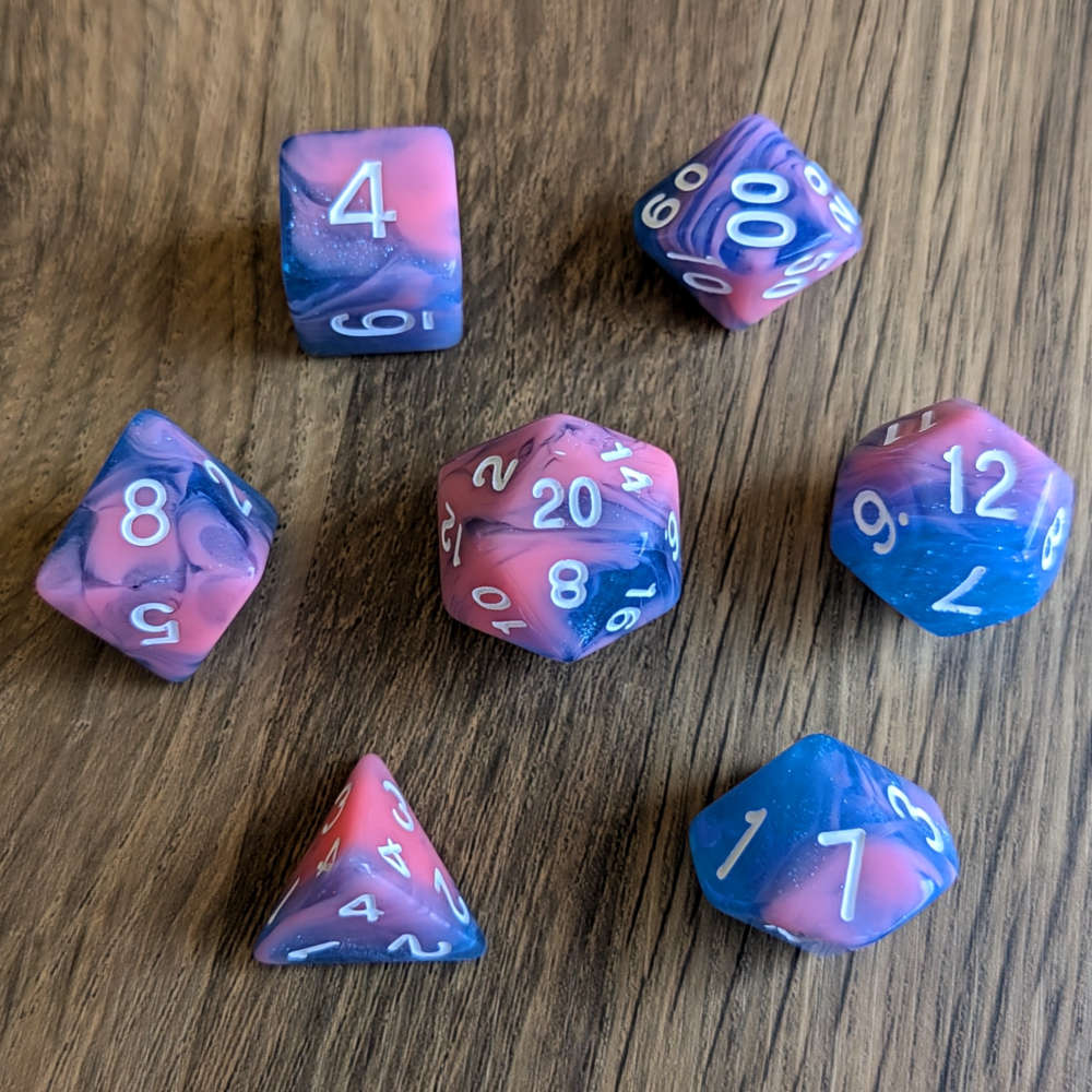 Mauve Waters Dice Set