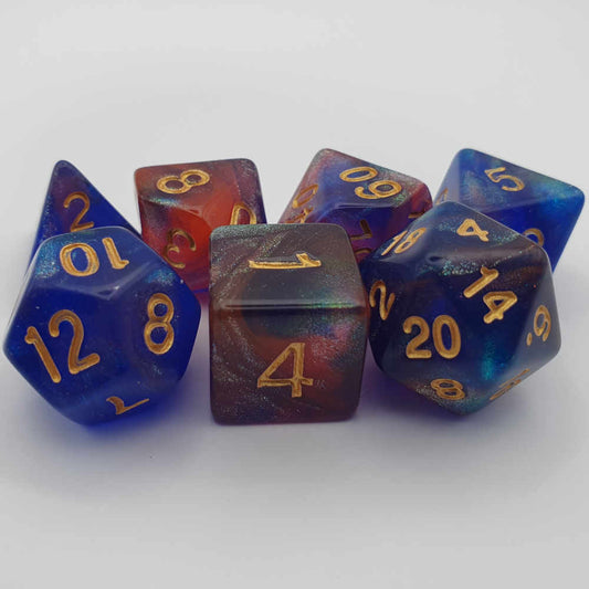 Mythic Red Glittery Dice Set