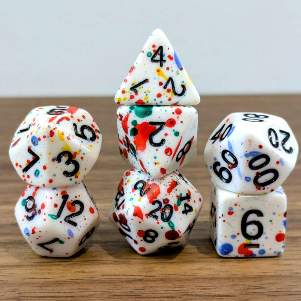 Paint Splatter Dice Set
