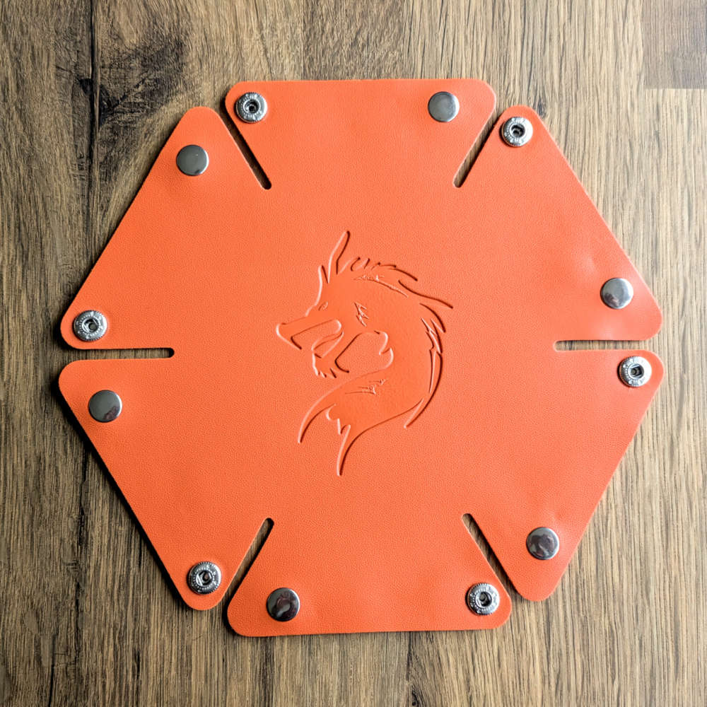 Orange Mini Hexagon Dice Tray