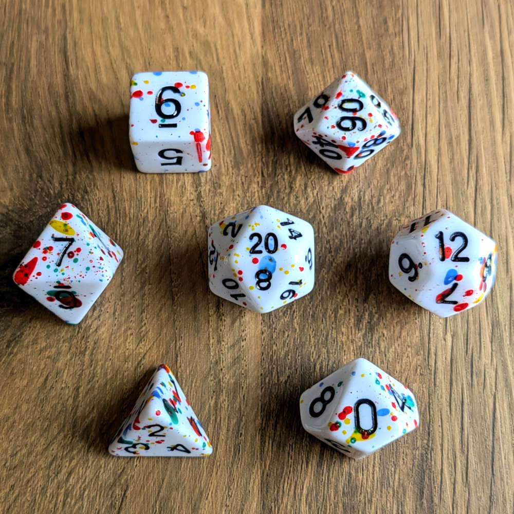 Paint Splatter Dice Set