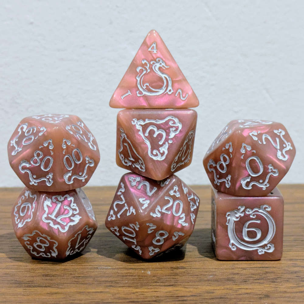 Pink Ascendant Dragon Dice Set