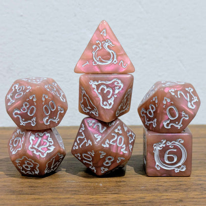 Pink Ascendant Dragon Dice Set