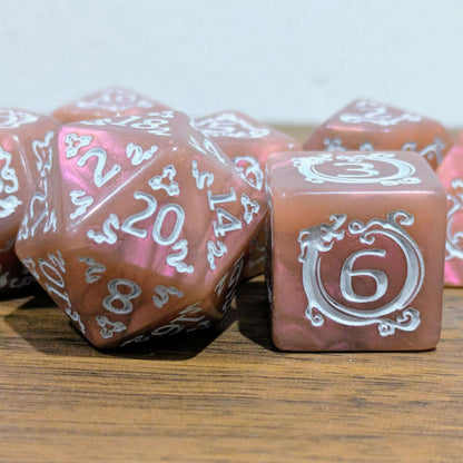 Pink Ascendant Dragon Dice Set
