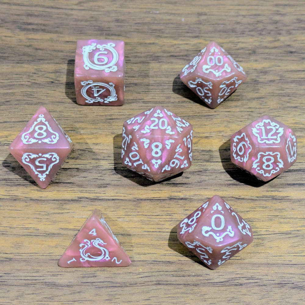 Pink Ascendant Dragon Dice Set