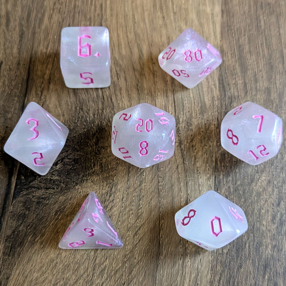Pink Magic Mist Dice Set
