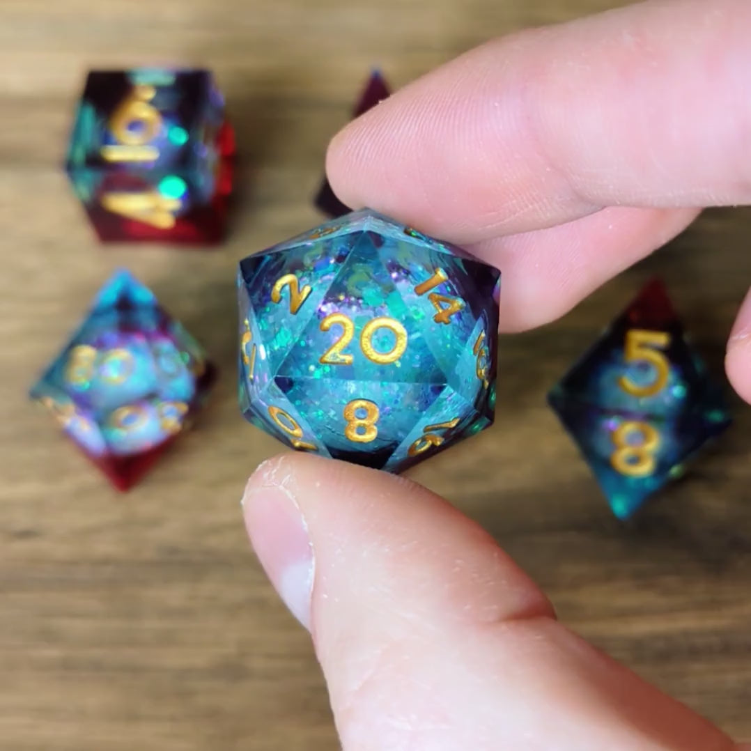 Crimson Cascade Liquid Core Dice
