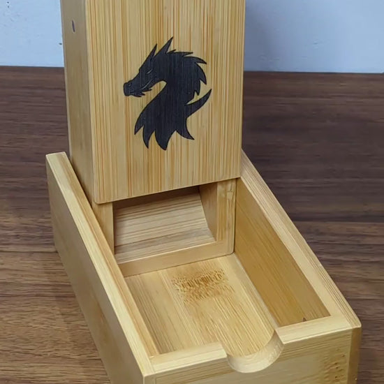 Wooden Dice Tower in use