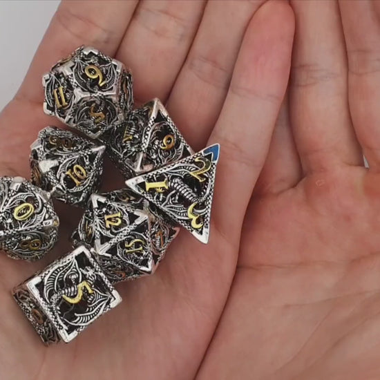 Silver Gold Hollow Dragon Dice