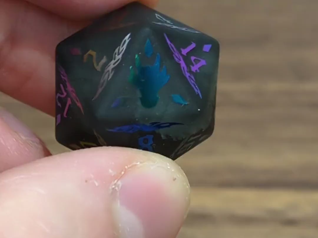 Black Glass Dragon Dice