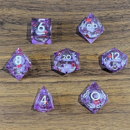 Purple Cherry Blossom Dice Set