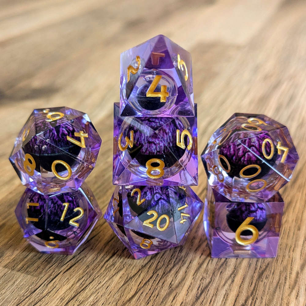 Purple Dragon Eye Rolling Dice Set