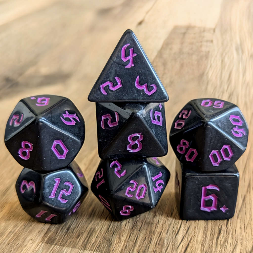 Purple Full Moon Dice Set