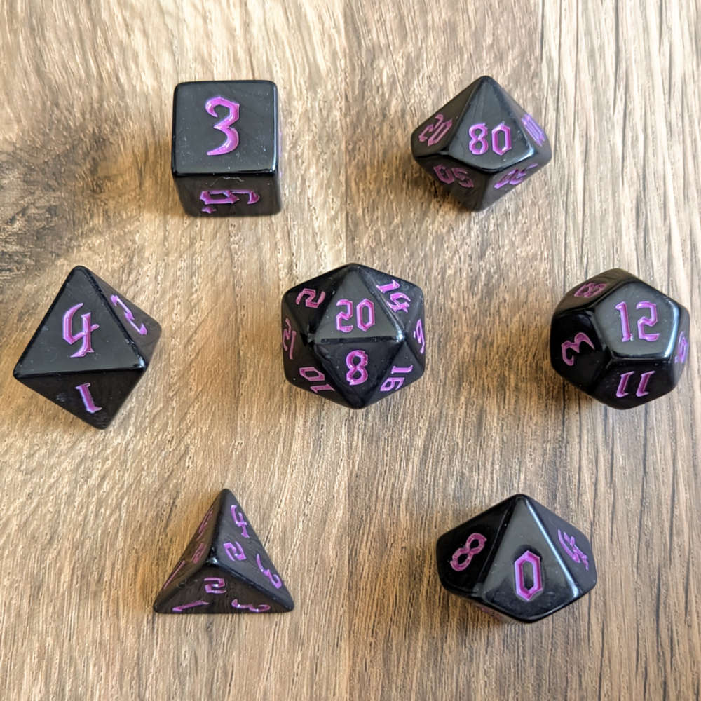 Purple Full Moon Dice Set