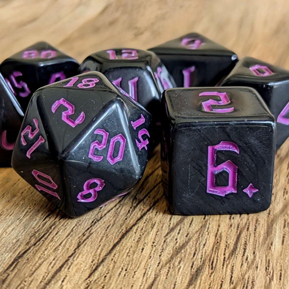 Purple Full Moon Dice Set