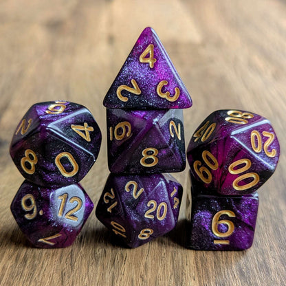 Purple Galaxy Dice Set