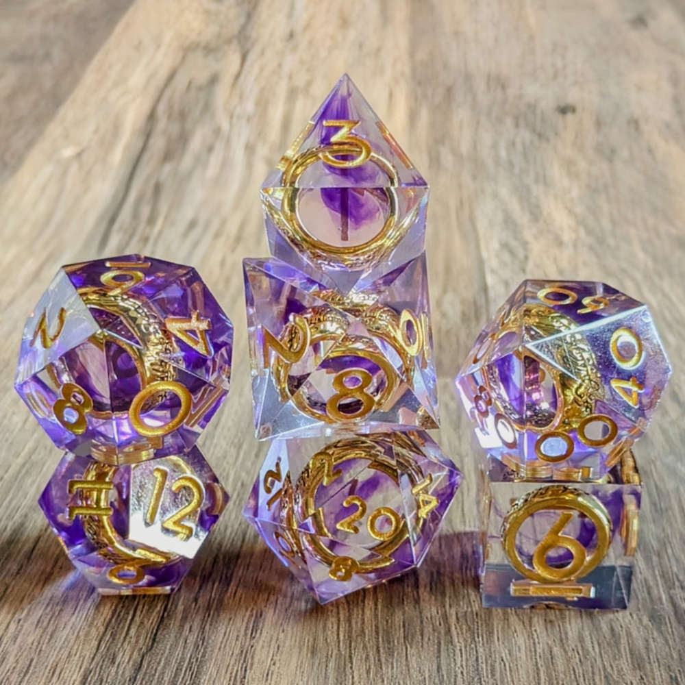 Purple One Ring Sharp Edge Dice