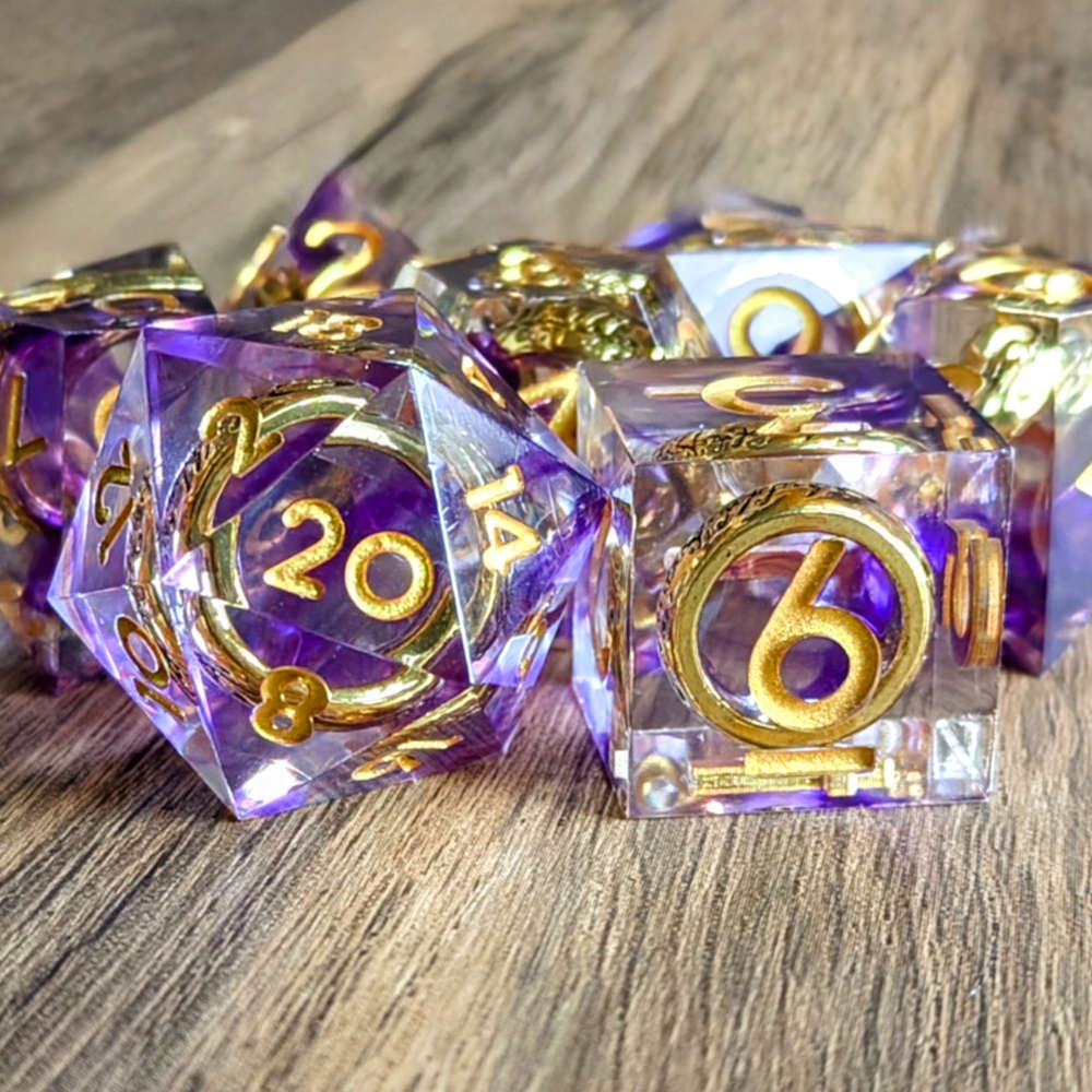 Purple One Ring Sharp Edge Dice
