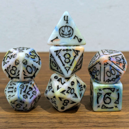 Rainbow Spooky Scary Skeletons Dice Set
