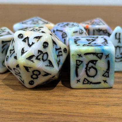 Rainbow Spooky Scary Skeletons Dice Set