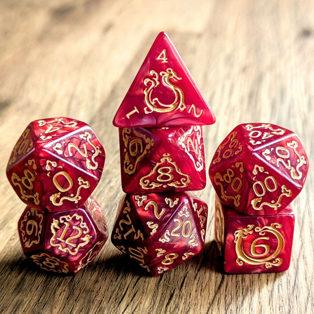 Red Ascendant Dragon Dice Set