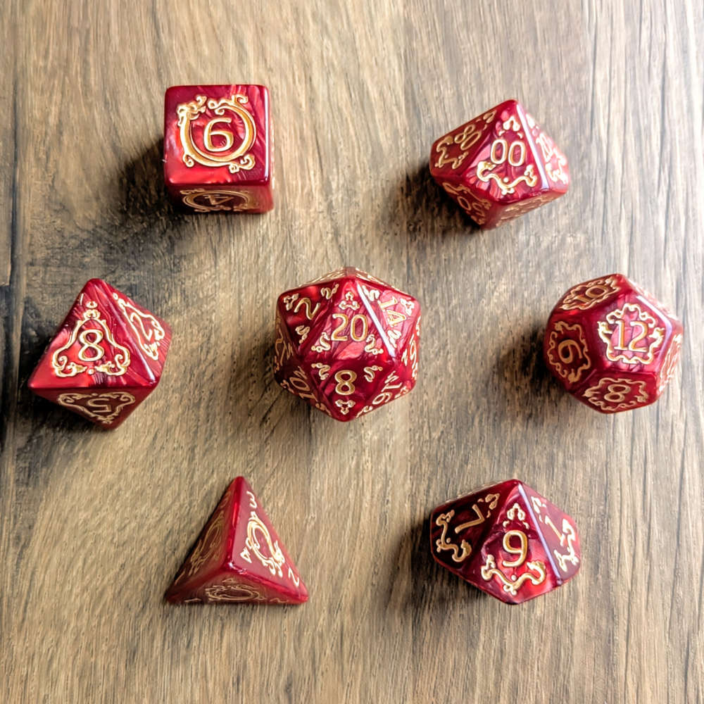 Red Ascendant Dragon Dice Set