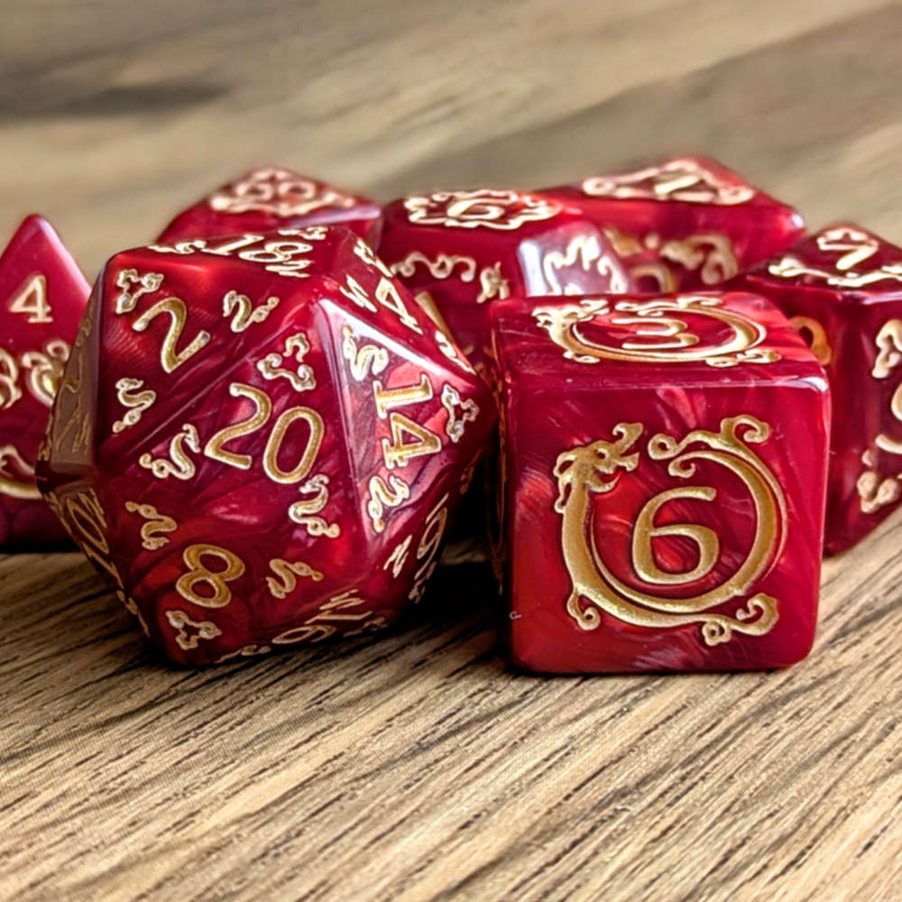 Red Ascendant Dragon Dice Set