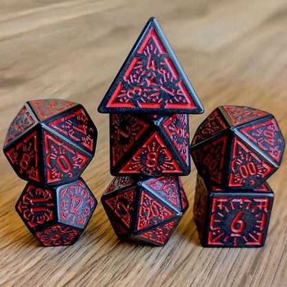 Red Black Arcane Burst Dice Set