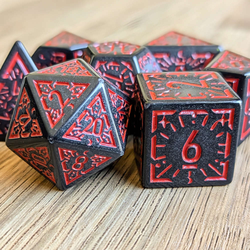 Red Black Arcane Burst Dice Set