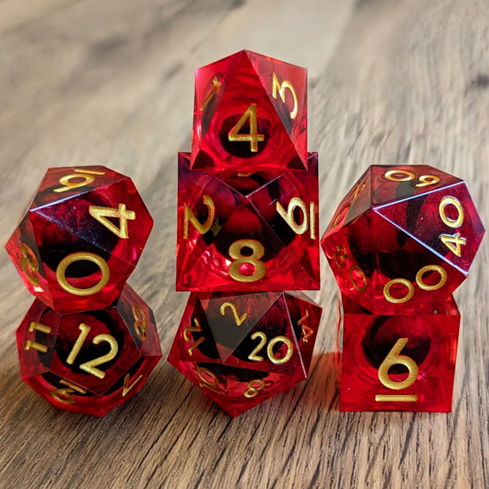 Red Dragon Eye Rolling Dice Set