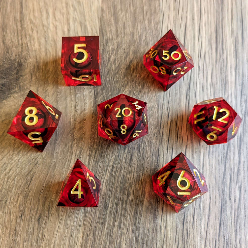 Red Dragon Eye Rolling Dice Set
