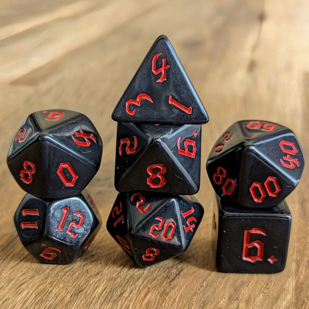 Red Full Moon Dice Set