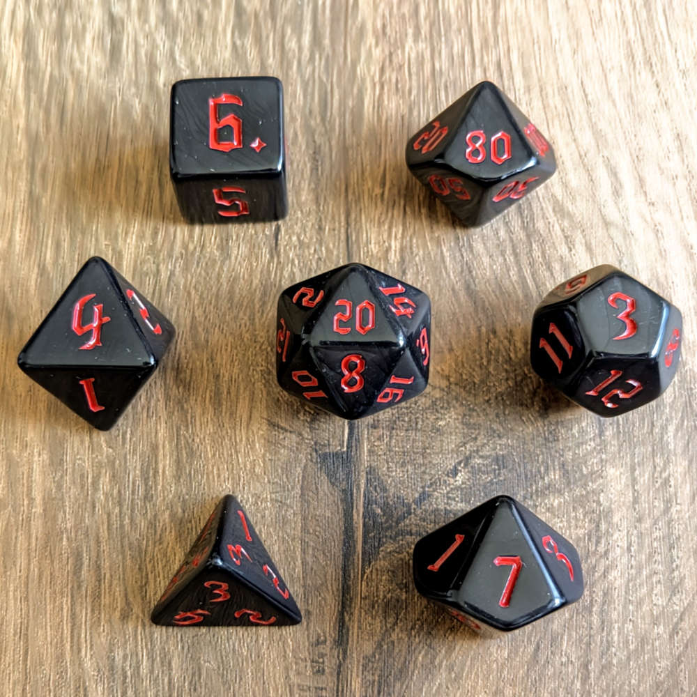 Red Full Moon Dice Set