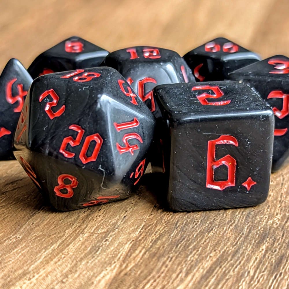Red Full Moon Dice Set