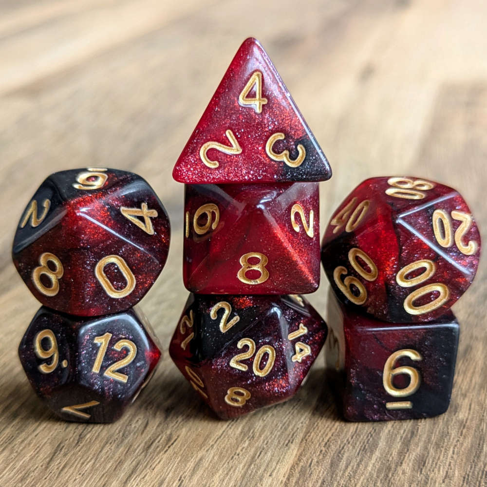 Red Galaxy Dice Set