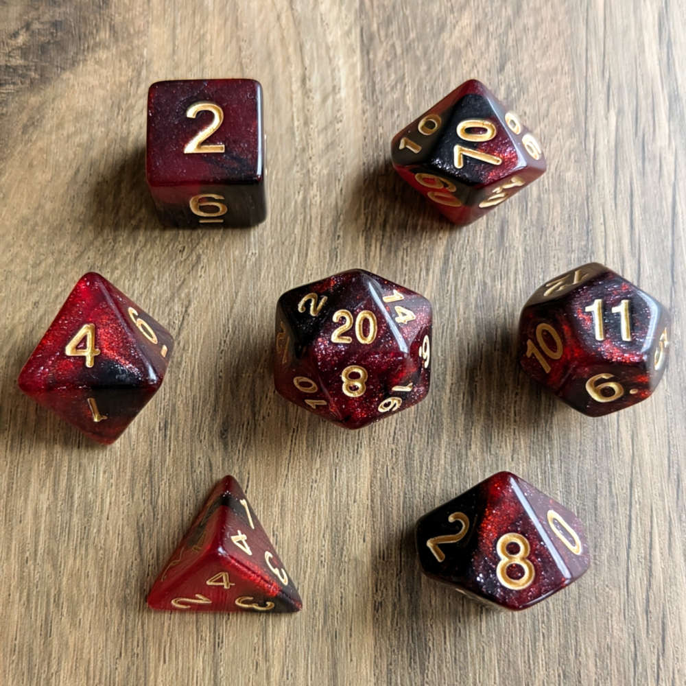 Red Galaxy Dice Set