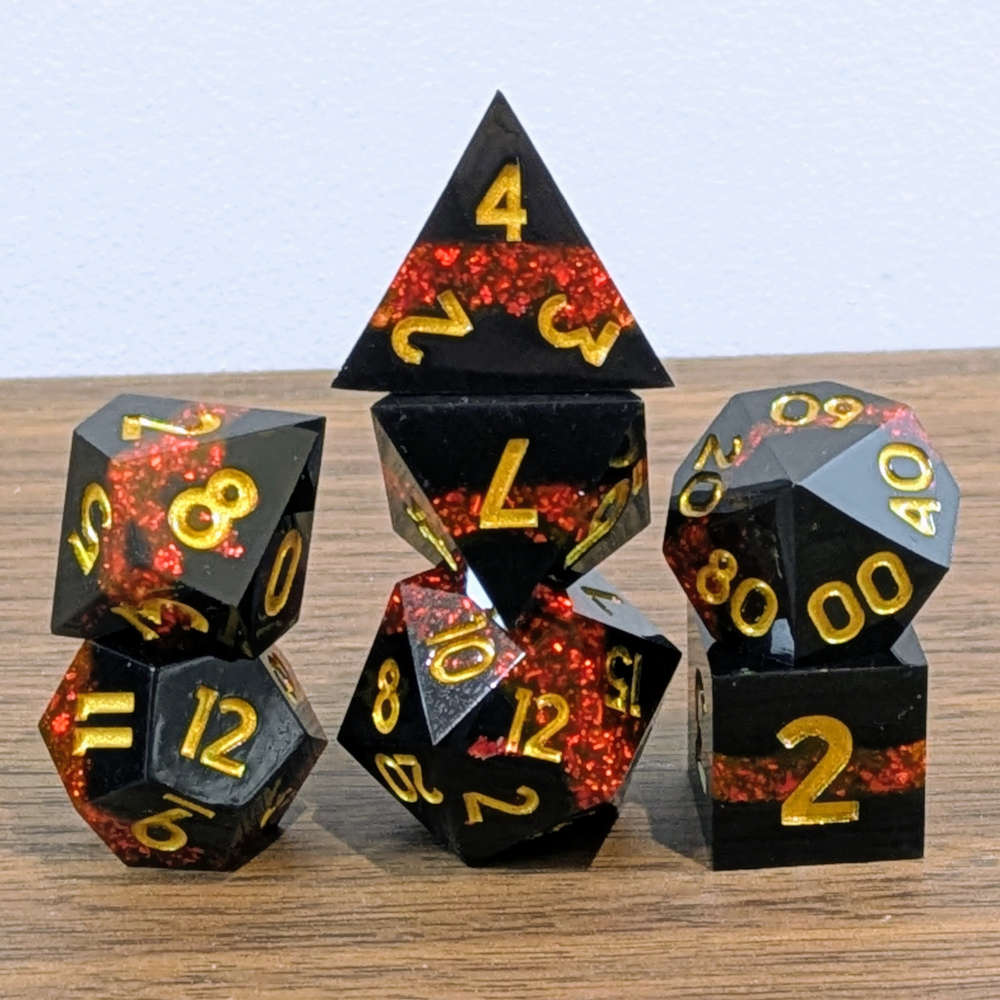 Red Gilded Abyss Dice Set
