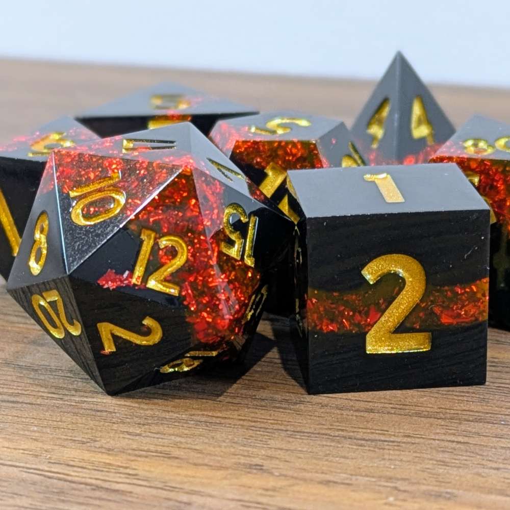Red Gilded Abyss Dice Set