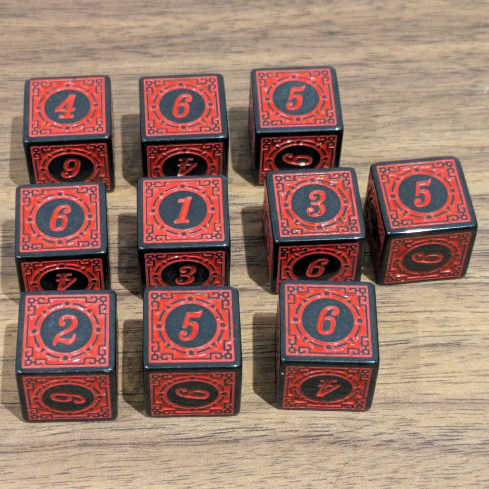 Red Runic D6 Dice Set
