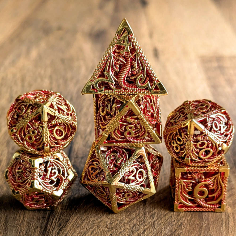 Regal Gold Hollow Dragon Dice