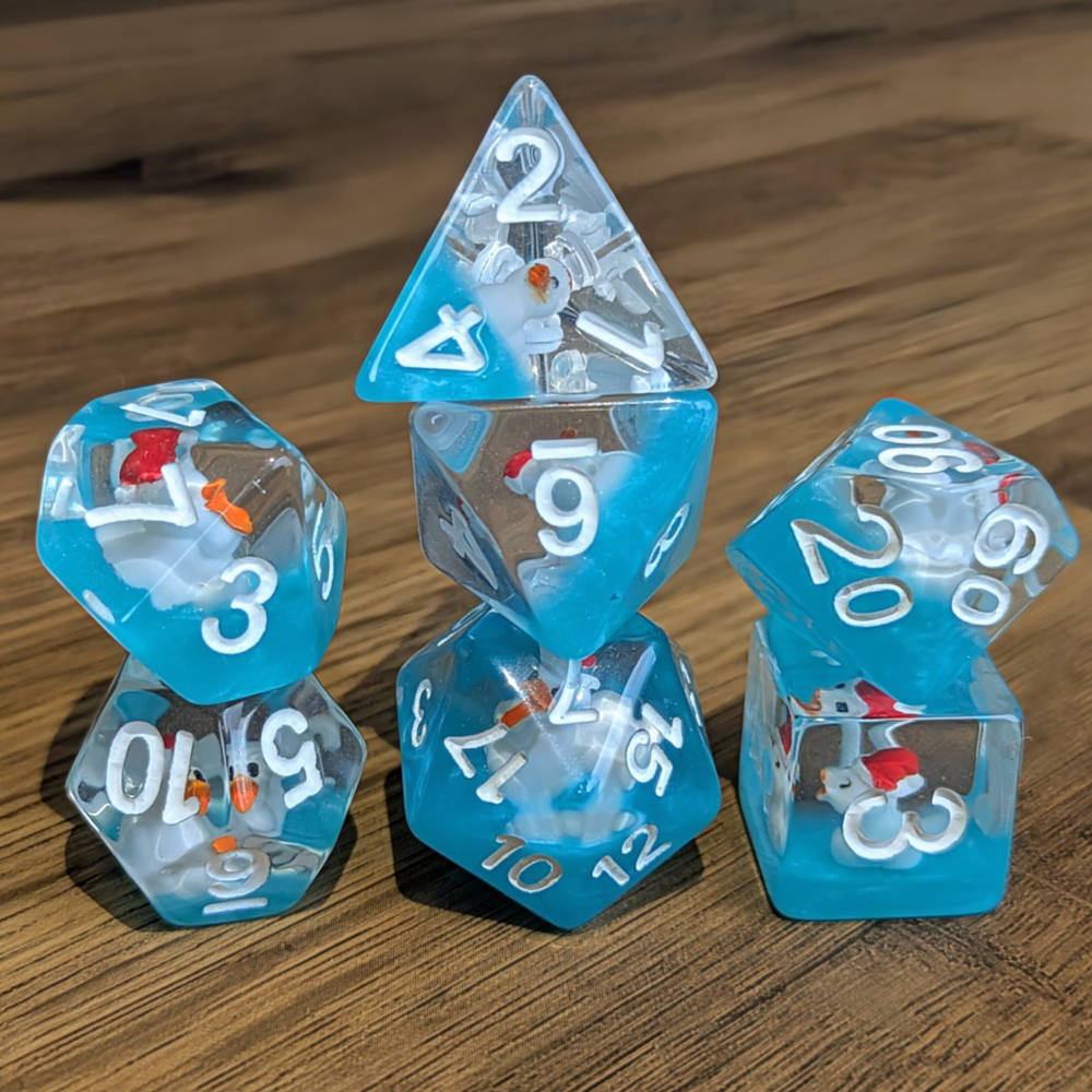 Santa Blue Rubber Duck Dice